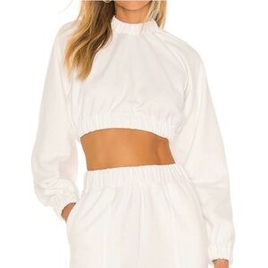 NWT Michael Costello × REVOLVE
Raglan Crop Sweatshirt in Ivory